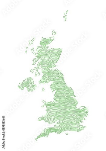 Unique Illustration of the shape of the UK