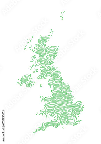 Unique Illustration of the shape of the UK