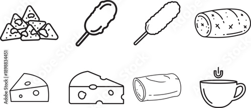 set of icons of food