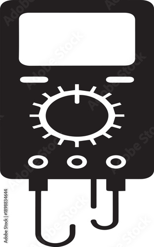 Electrical Testing Tool Digital Multimeter Device Silhouettes