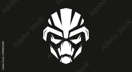Abstract geometric mask design on black