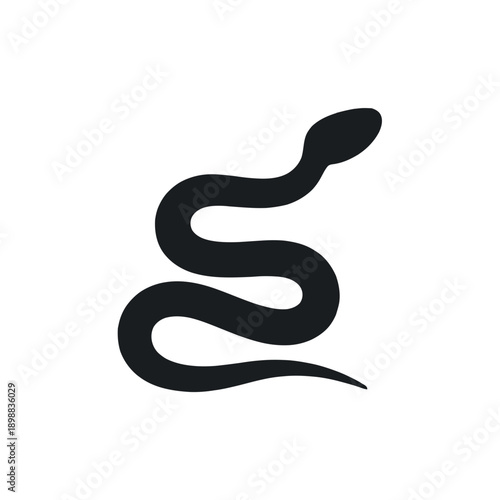 Wallpaper Mural Minimalist black and white snake icon with elegant curve design Torontodigital.ca