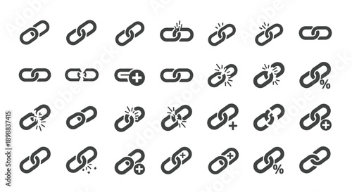 Numerous chain link icons show connection status.