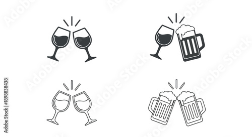 Four icons show clinking wine glasses and beer mugs.