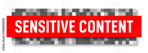 Censorship pixelated effect. Blurred pixels effect for adult and sensitive content. Censorship mosaic sign with blurred pixels and text. Censorship bar for nudity and adult content. Vector