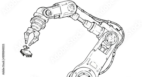 Industrial robotic arm machine working precision engineering manufacturing technology