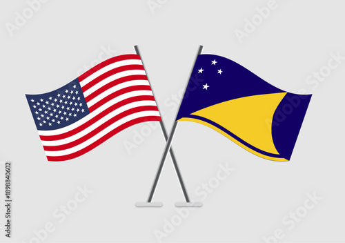 United States and Tokelau vector flags illustration of mutual respect