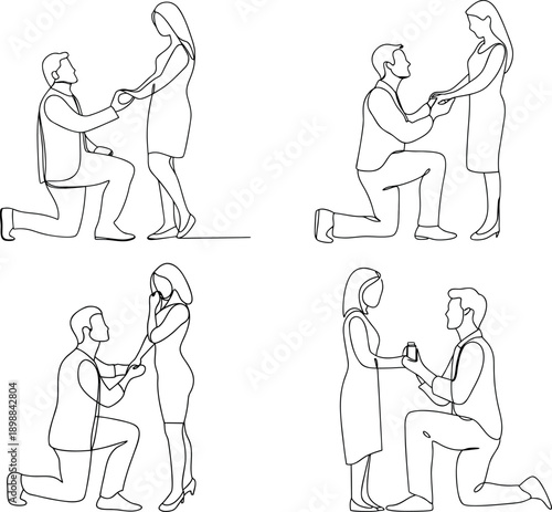 Proposal moments between couples in various settings