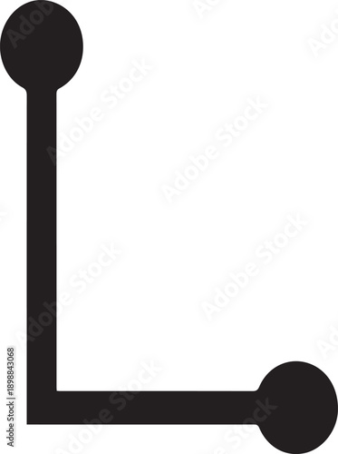 Minimalist Technology Circuit Board Trace Node Silhouettes