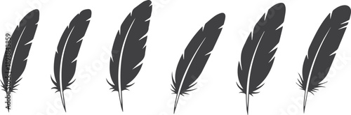 Pen feather icon simple style vector image. Feathers vector set in a flat style. isolated feathers silhouette