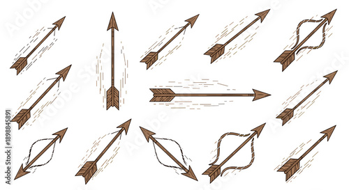 Collection of various arrows pointing in different directions