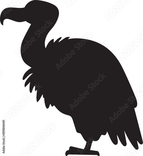 Silhouette of the Dodo Bird: A striking black silhouette of the extinct dodo bird, showcasing its unique form and characteristic features against a solid backdrop.