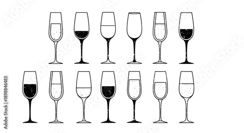 Collection of various wine glasses with different shapes and styles