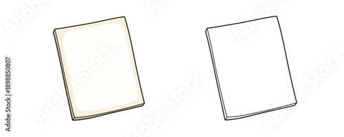 Cardstock paper sheet presented in colored and line art styles with light beige tones and black outlines for printing and scrapbooking purposes on white background