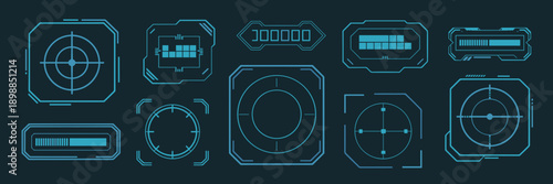 Sci-fi heads-up display UI kit vector – Perfect for futuristic apps.