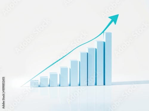Rising Bar Graph with Arrow Showing Positive Growth Trend - 3D Illustration Free Download Rising Bar Graph with Arrow Showing Positive Growth Trend - 3D Illustration - GFXLoad