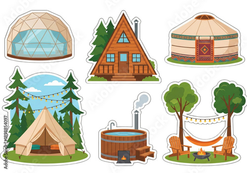 Cozy outdoor accommodations for camping and glamping adventures in nature