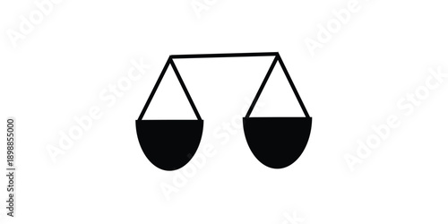 Justice Scale Silhouette - Minimalist Legal Balance Icon