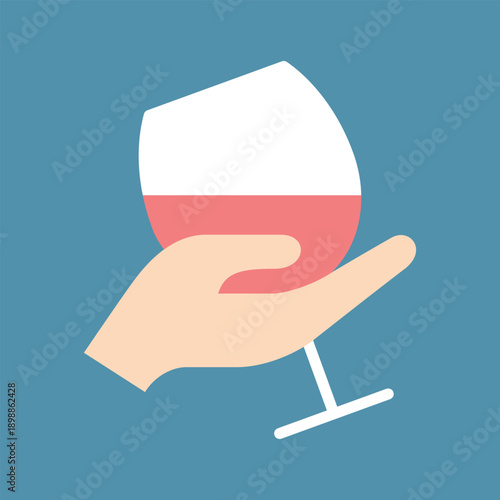 手に持ったワイングラス