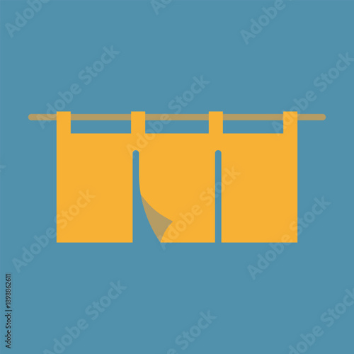 お店の暖簾のカラーアイコン