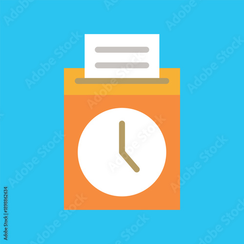 タイムカードのカラーアイコン