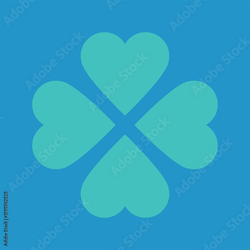 四葉のクローバーのカラーアイコン