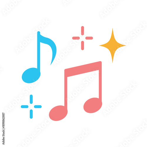 音楽の音符のカラーアイコン