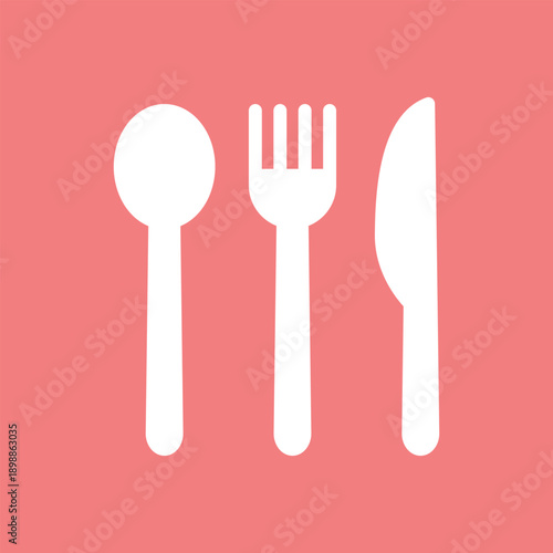 スプーンとナイフとフォークのカラーアイコン