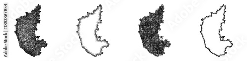 Sketch Karnataka map design set