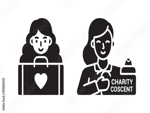 Charity and consent vector illustration