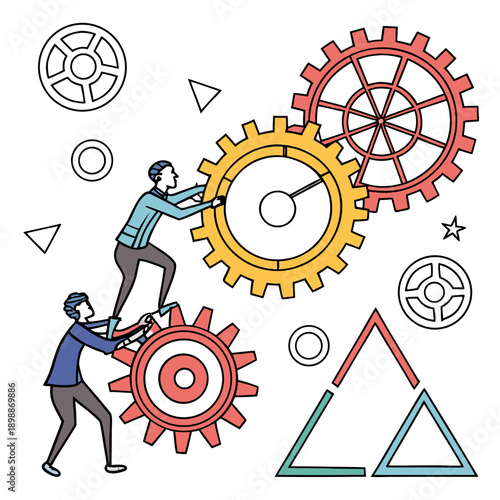 Teamwork in motion with business people working together