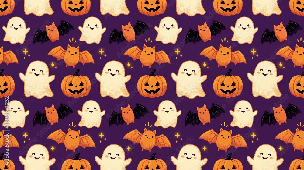 Obraz premium halloween seamless pattern