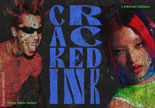 5 Plastisol Cracked Ink Texture Overlays