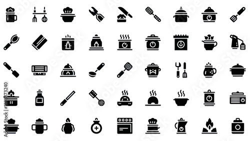 Kitchen Utensils and Cooking Icons Collection