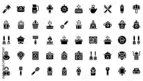 Kitchen Utensils and Cooking Icons Collection