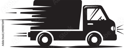 A delivery truck speeding down a highway, conveying packages quickly and efficiently, vector illustration