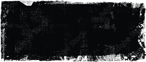Glitch distorted grange shape . Noise grungy logo . Trendy defect error shapes . Glitched .Grunge textured . Distressed effect .Vector shapes with a halftone dots screen print texture.