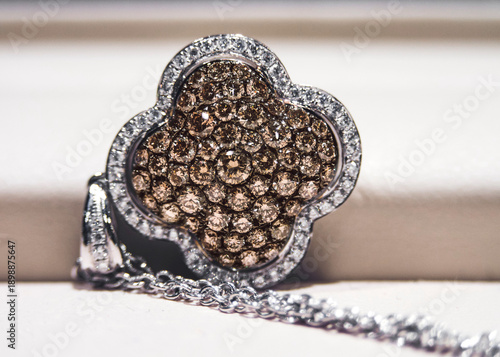 Фотография A diamond pendant laid out