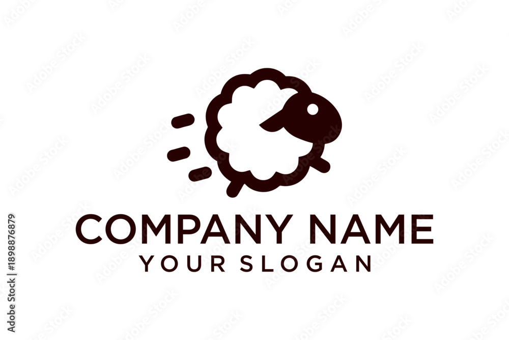 Obraz premium Running Sheep Logo Design for Company Branding