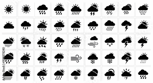 Weather icons for forecasting and climate presentation