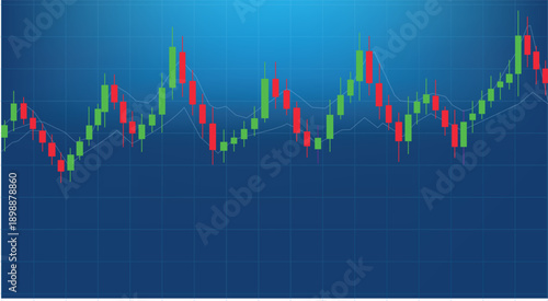 Abstract finance background with candlestick chart for stock market trade and business growth