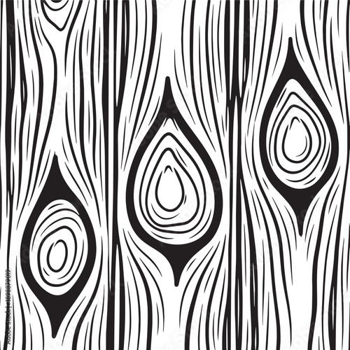 hand drawn wood grain texture illustration with organic tree rings and flowing lines black and white vector illustration