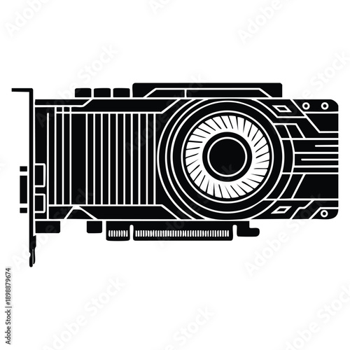 Motherboard gpu icon simple vector illustration showing computer card digital memory concept suitable for hardware technology graphics data processing and computing system visuals