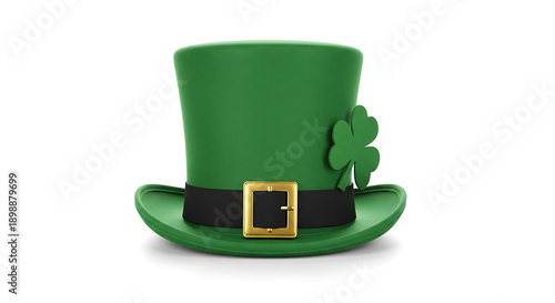 Irish Charm: A festive green hat, adorned with a golden buckle and a lucky clover, embodies the spirit of an Irish celebration.