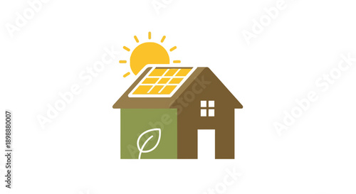 Eco Friendly House with Solar Panels.