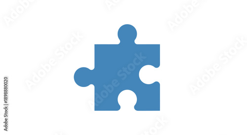 Blue puzzle piece with missing parts.