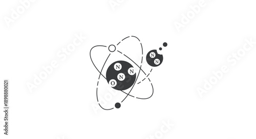 Atom Structure with Protons and Electrons.
