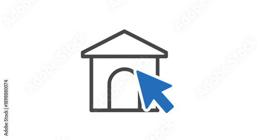 House Icon with Blue Cursor.