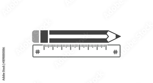 Pencil and Ruler Office Stationery.