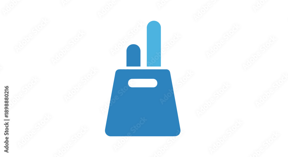 Fototapeta premium Blue kitchen cutting board icon.